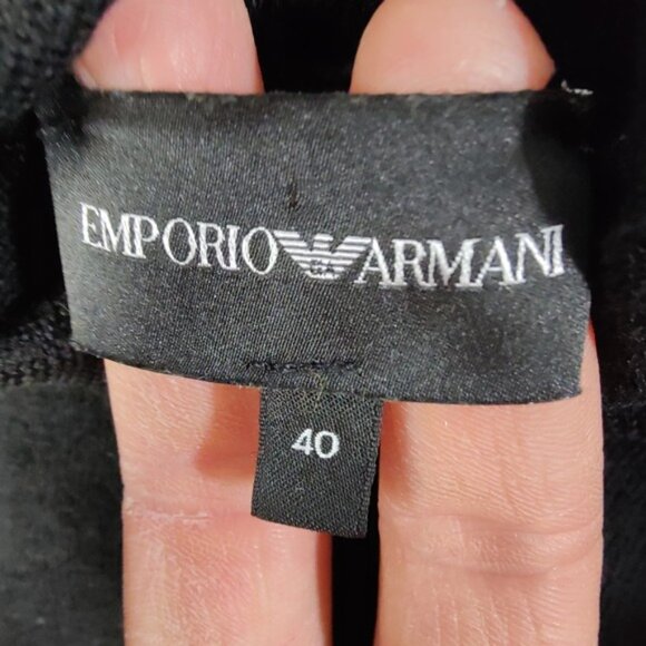 Emporio Armani Black Pure Virgin Wool Turtleneck Sweater Womens Size 40 US Small - Picture 5 of 10